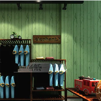 High-end ירוק סדרה אמריקאית בסגנון רטרו מפואר מרקם עץ על חנות בגדים,מסעדה, חדר שינה טפט