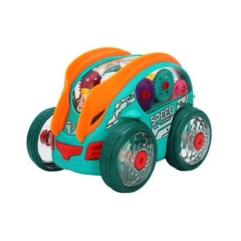 Y55B מסתובב מכונית פעלולים הליכה צעצוע חשמלי הליכה המכונית צורה צעצוע עבור הילד ובנות עם סוללה מופעל על-ידי אור וקול