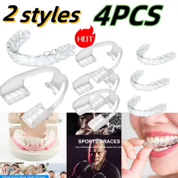 1/2/4pcs ברוקסיזם מגן סיליקון סיוע לישון ביטול מוצר הידוק למנוע השיניים Emovedental Mouthguard רעש הפה