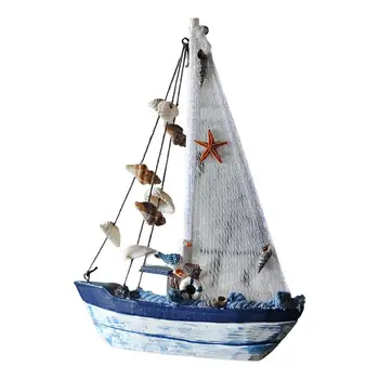 עץ מיניאטורי הסירה עץ עיצוב מיניאטורי הסירה מודל לשימוש חוזר ספינת דיג קישוט עיצוב הבית עבור הילדים חלק