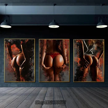 עירום אישה בחורות סקסיות גוף פוסטרים הדפסים גרפיטי מודרני מופשט אמנות קיר בד הציור הביתה קישוט חדר השינה Cuadros