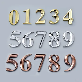 3D המספר הדלת כתובת פלאק, דואר שלט, לוחית מדבקה מגירה סימן, ציפוי השער של שתי ספרות, 0 עד 9, מלון, בית מדבקה, 1Pc