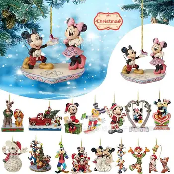 דיסני שטוח פעולה אנימה הדמות מיקי מאוס העכבר עץ חג מולד קישוט תלוי קישוט בית חג המולד מסיבת צעצוע מתנות עבור הילד.