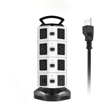 TESSAN Surge Protector מגדל רצועת כוח עם 14 AC שקעי 4 USB 4 עצמאית החלף 9.8 מטר כבל נשלף עבור המשרד הביתי