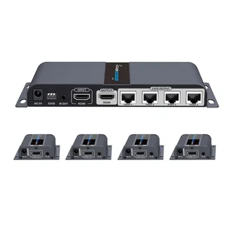 LKV712Pro 2 יציאות HDMI Extender 1080P 1x2 1 משדר 2 מקלטים עם לולאה-מתוך & IR מעל UTP RJ45 CAT6/6א/7 עד 50m
