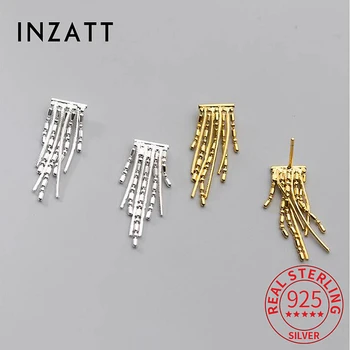 INZATT ההגירה אמיתי 925 כסף סטרלינג קו ציצית עגילי אופנה נשים תכשיטים יפים מינימליסטי אביזרים