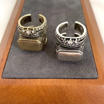 מעצב מפורסם מותגים קריסטל זהב רחב טבעת גבר נשים אירופה-אמריקה תכשיטי יוקרה בוהו גותי מגמה