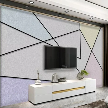 טפט מותאם אישית 3d ציורי קיר סקנדינבי מינימליסטי בקו כחול גיאומטרי של מרקם אישיות הטלוויזיה רקע קיר ניירות ציור קיר לעיצוב הבית