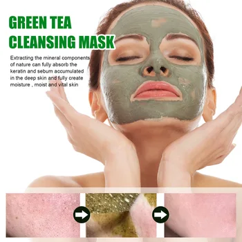 להסיר אקנה נקודות שחורות תה ירוק Peel-Off מסכת הלבנת העור נגד קמטים נקבובית מתכווץ סרום קרם טיפוח היופי בריאות