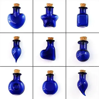 קידום רב תכליתי 2ml מיני זכוכית, פקקי בקבוק קטן למילוי חוזר 1/15OZ בקבוקון דקורטיביים פקק מיכל תליונים