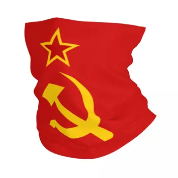 רוסיה הסובייטית דגל בנדנה הצוואר Gaiter הגנת UV לפנים הצעיף מכסה נשים CCCP המועצות הפטיש והמגל בגימור צינור גרב