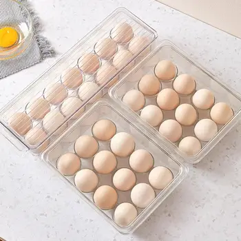 ביצה מדף על מקרר מקרר מיכל אחסון 14 רשת ביצה מגש שקוף ביצה מיכל לבית למשרד המעונות