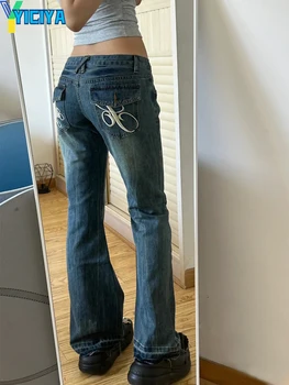 YICIYA y2k סגנון ג 'ינס נשים מכנסיים אסתטי בגדים אופנת רחוב מותן נמוכה מכנסי ג' ינס רחבים מכנסי ג ' ינס מכנסיים ה-90 בגדים קלאסיים