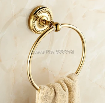 פליז הזהב רחצה מגבת טבעת אמבטיה אבזרי חומרה מגבת בר הטבעת מתלה tba605