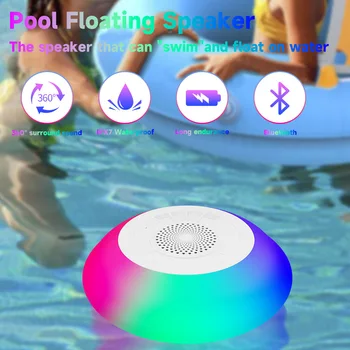 3 ב-1 LED צבעוני אורות הבריכה נייד עמיד למים המוזיקה Bluetooth רמקולים צף HD צליל סטריאו אלחוטי ג ' קוזי בריכת המנורה