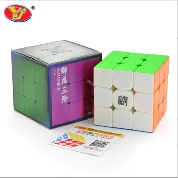 החדש המקורי Yongjun Yj Yulong V2 M 3x3x3 מגנטי Magic Cube מקצועי Yulong 2M 3x3 מהירות הקוביה טוויסט חינוכי לילד צעצוע