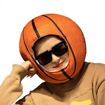 כדורסל הפלטה לביש סימולציה כיסוי ראש, מצחיק חמוד הכובעים מועדון כדורסל Selfie פרופ קטיפה כובע עיצוב המסיבה