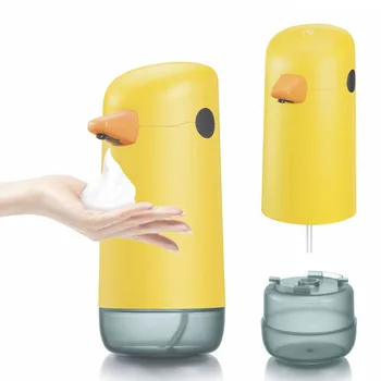 ילדים אוטומטי אינדוקציה סבון נוזלי, מתקן ללא מגע חיישן אינפרא אדום צהוב ברווז קצף יד קצף כביסה שירותים חכם