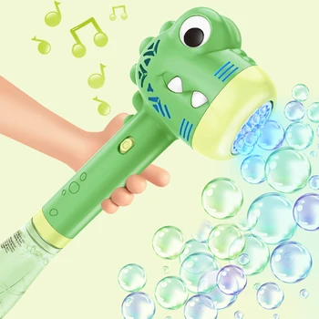 ילדים בועה מכונת צעצוע בועות סבון מקל קסמים אוטומטי זוהר מוסיקה תנין יוצר בועות חיצונית מסיבה לילדים מתנה