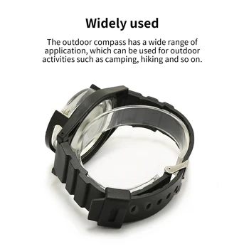 היד מצפן קל לשימוש רצועת שעון מצפן סיליקון קלת משקל מיני מצפן למחנאות, טיולים ופעילויות חוצות שחור