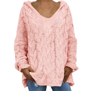 סריגה כותנה סוודר בצבע אחיד סוודרים מזדמן Pullovers אופנת רחוב של נשים סוודרים Harajuku למשוך נשי Dailywear 2023